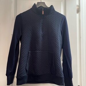 Navy Quilted Pullover Sweater